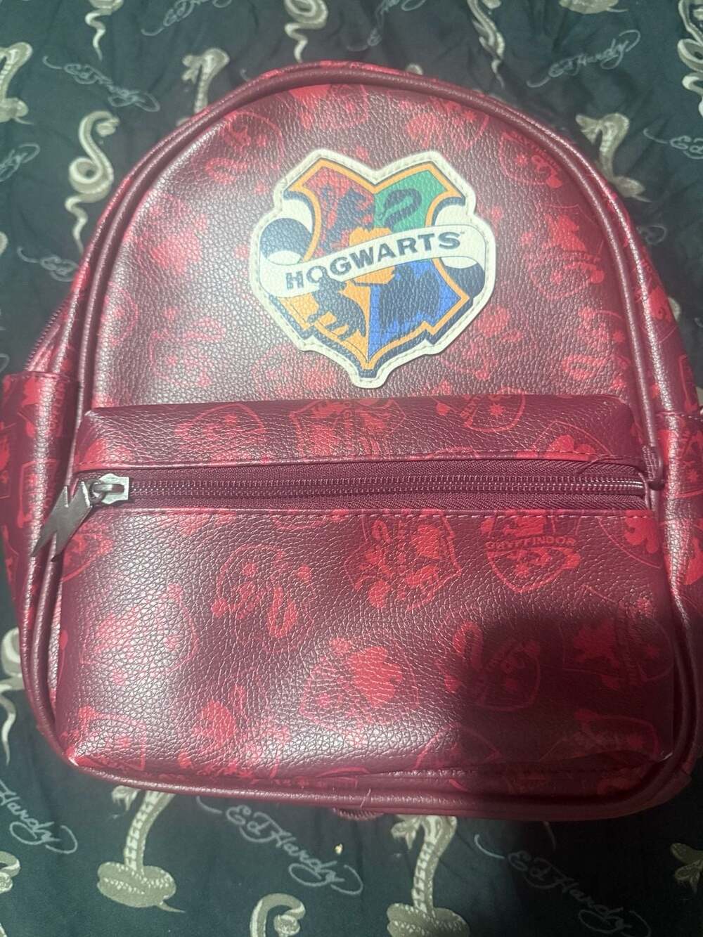 Harry Potter Hogwarts College Fan HS Mini Backpack Red Faux Leather